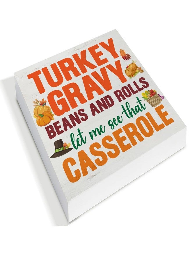 PIXCEOS Thanksgiving Decorations Funny Thanksgiving Decor Turkey Wooden Block Sign Home Indoor Decor 5 x 5 Inches - Image 3